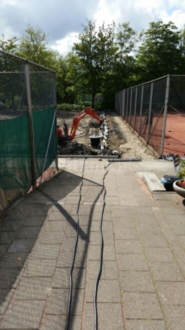 Beregening tennisbaan in Rotterdam