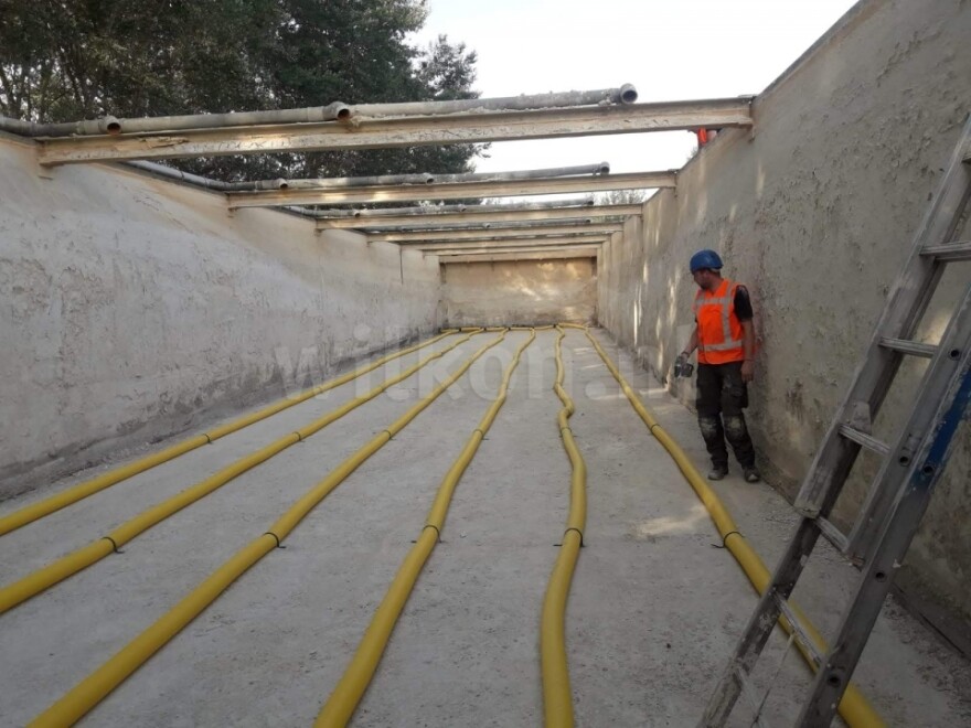 Aanleg drainage kalkzandsteen fabriek