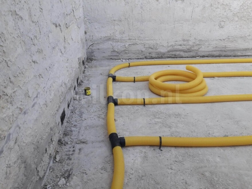 Aanleg drainage kalkzandsteen fabriek
